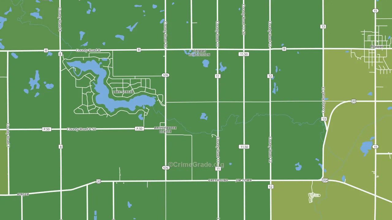Bridgewater Center, OH Map of Drug-Related Crime Rates
