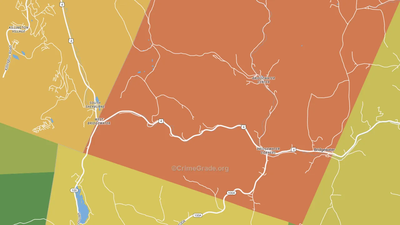 Bridgewater Corners, VT Map of Drug-Related Crime Rates