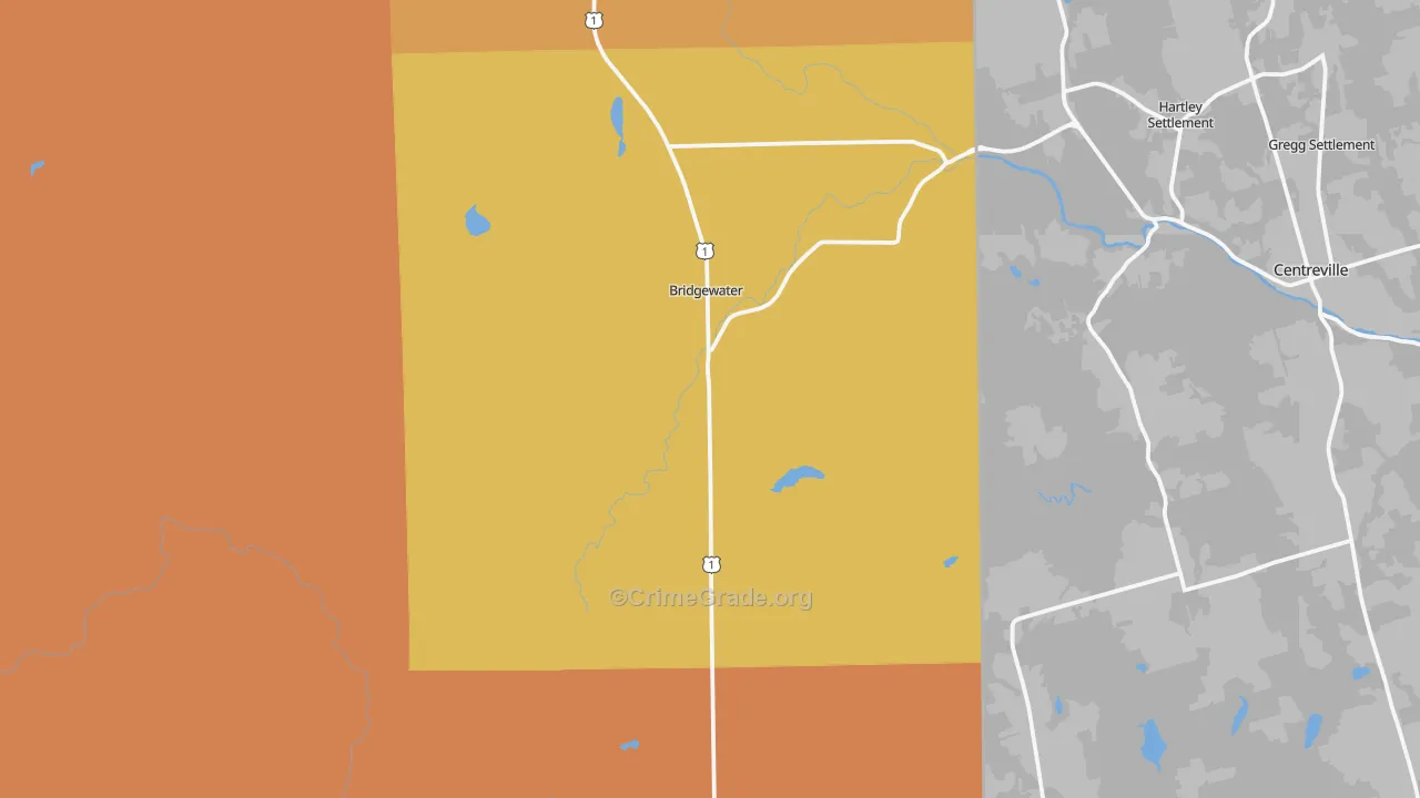 Bridgewater, ME Map of Drug-Related Crime Rates