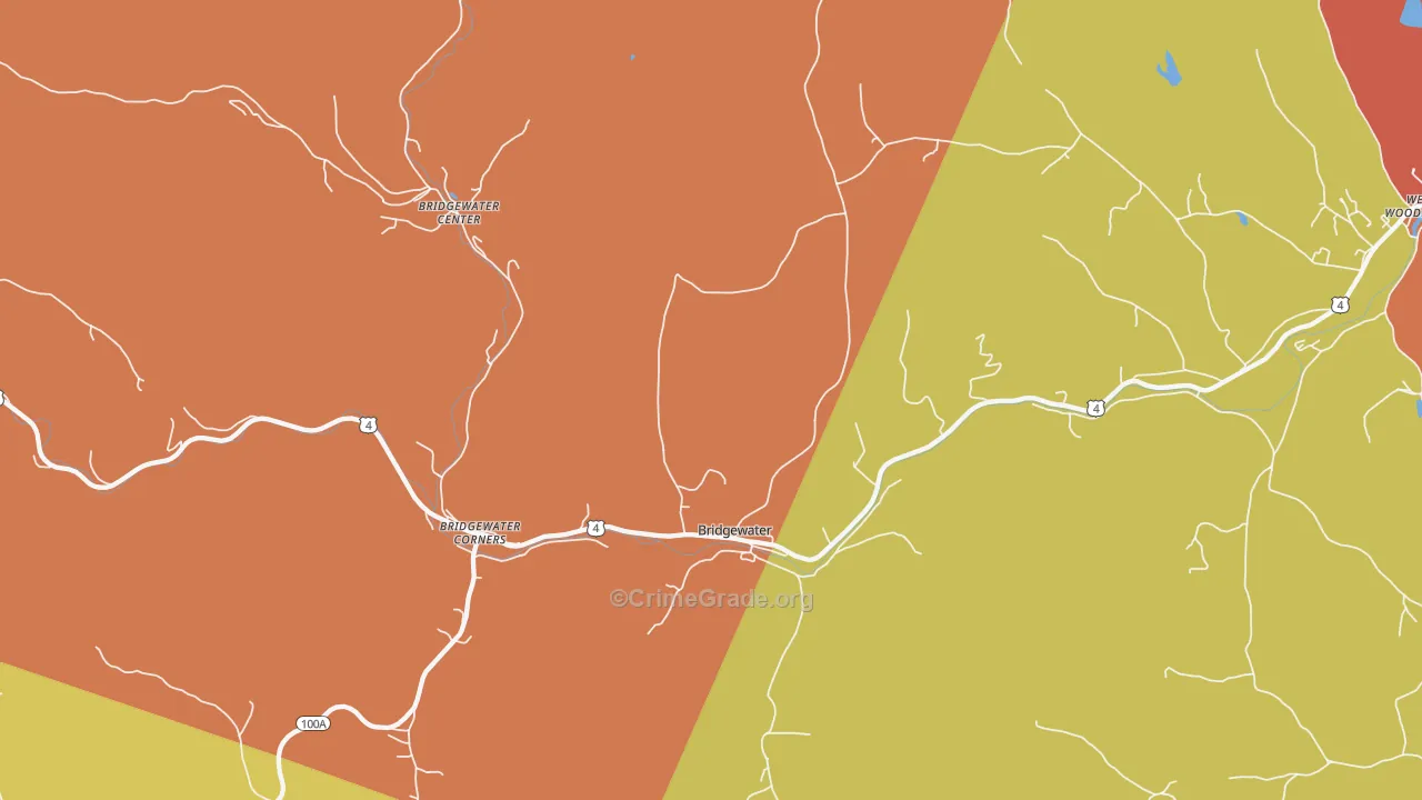 Bridgewater, VT Map of Drug-Related Crime Rates
