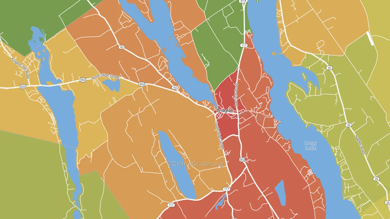 Bridgton, ME Map of Drug-Related Crime Rates