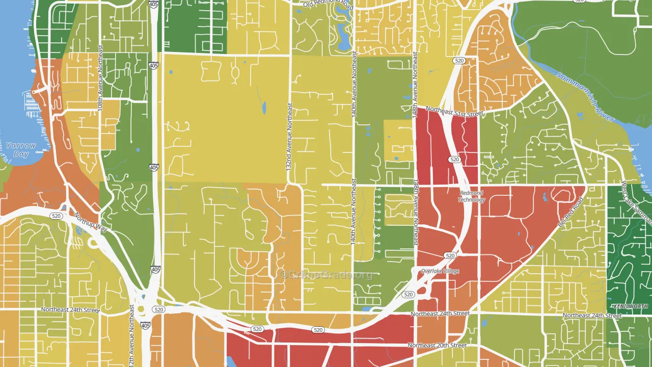 Bridle Trails, Bellevue, WA Map of Drug-Related Crime Rates