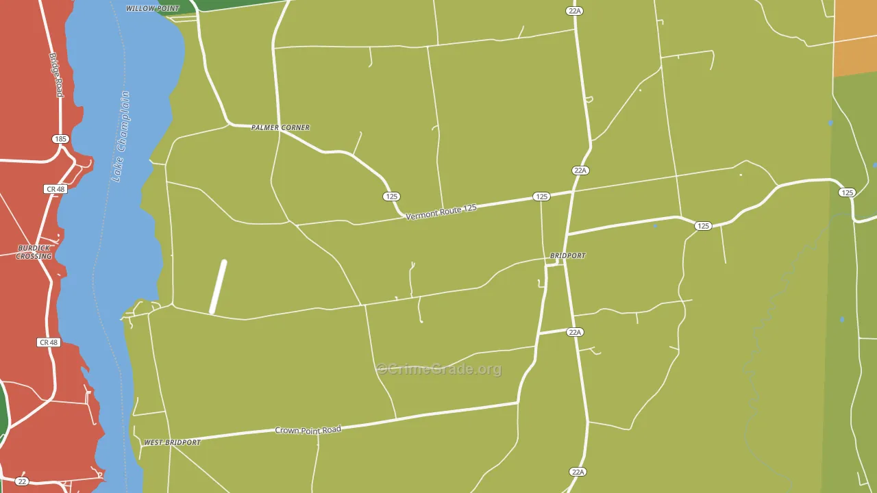 Bridport, VT Map of Drug-Related Crime Rates