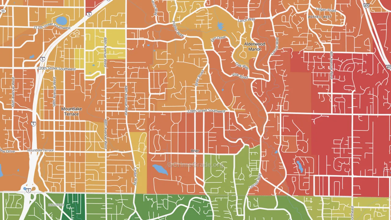 Brier, WA Map of Drug-Related Crime Rates