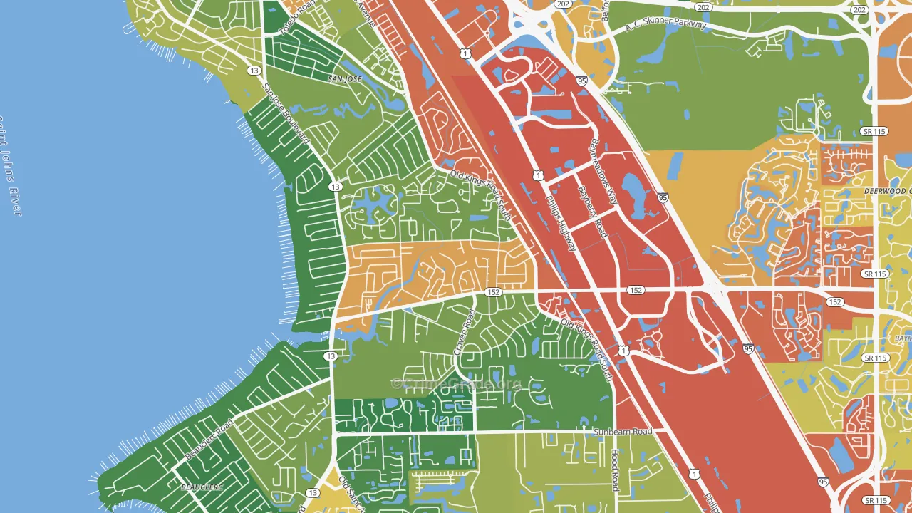 Brierwood, Jacksonville, FL Map of Drug-Related Crime Rates