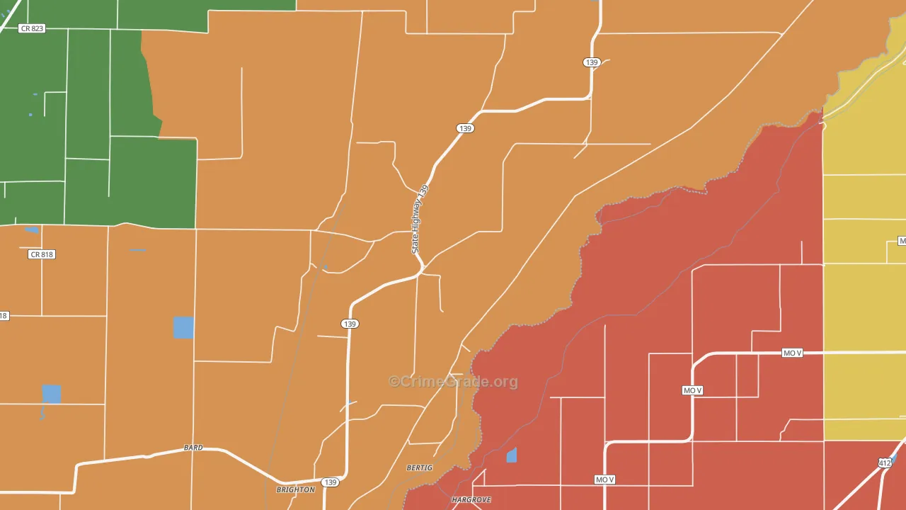 Brighton, AR Map of Drug-Related Crime Rates