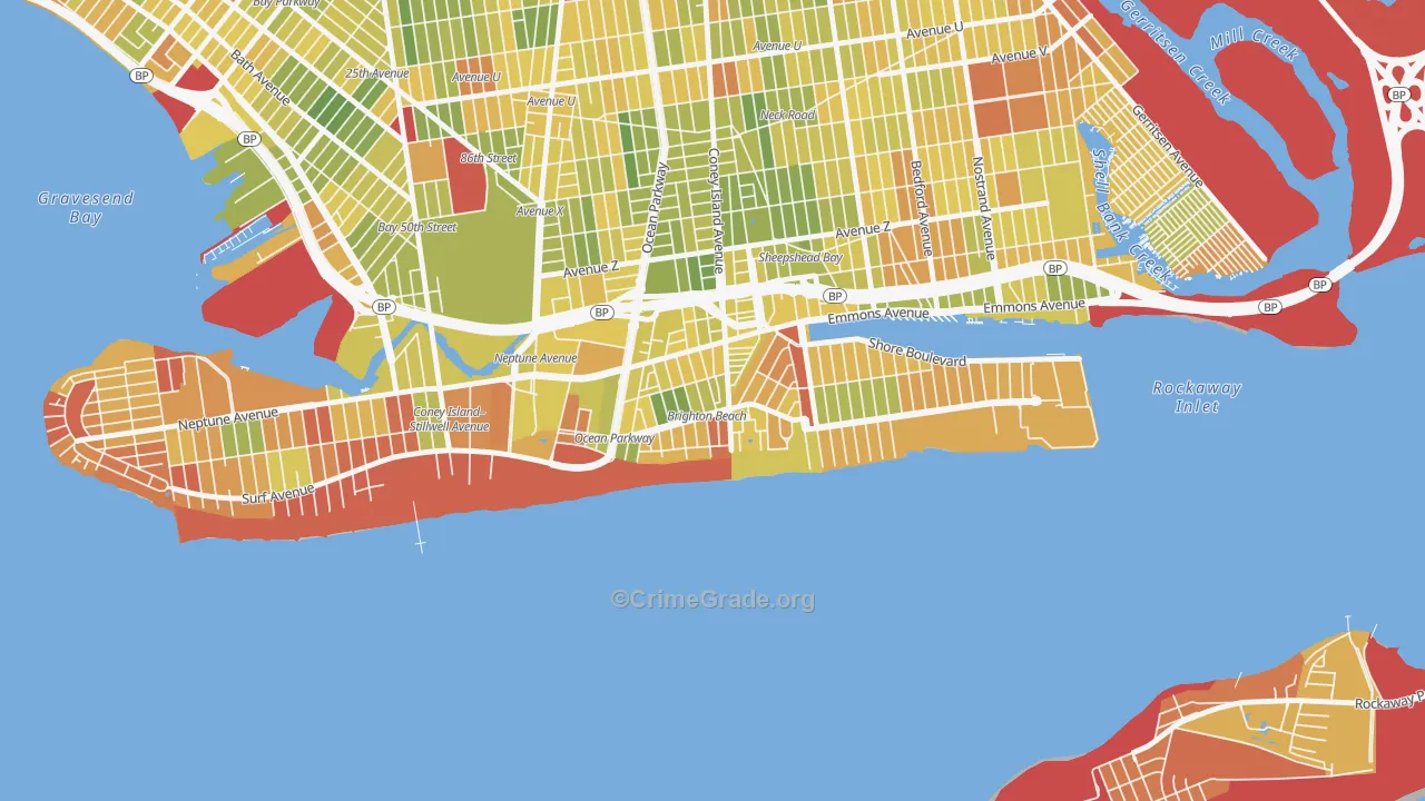 Brighton Beach, Brooklyn, NY Map of Drug-Related Crime Rates