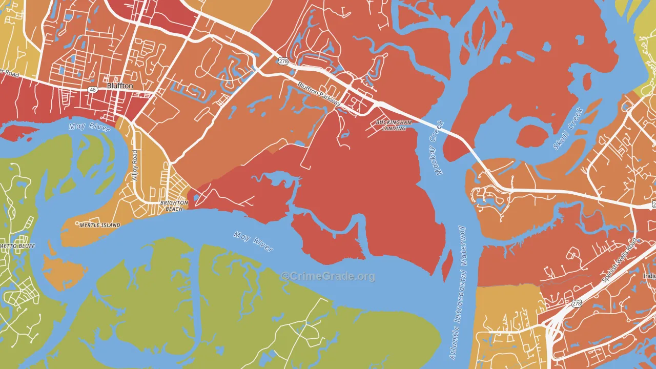 Brighton Beach, SC Map of Drug-Related Crime Rates