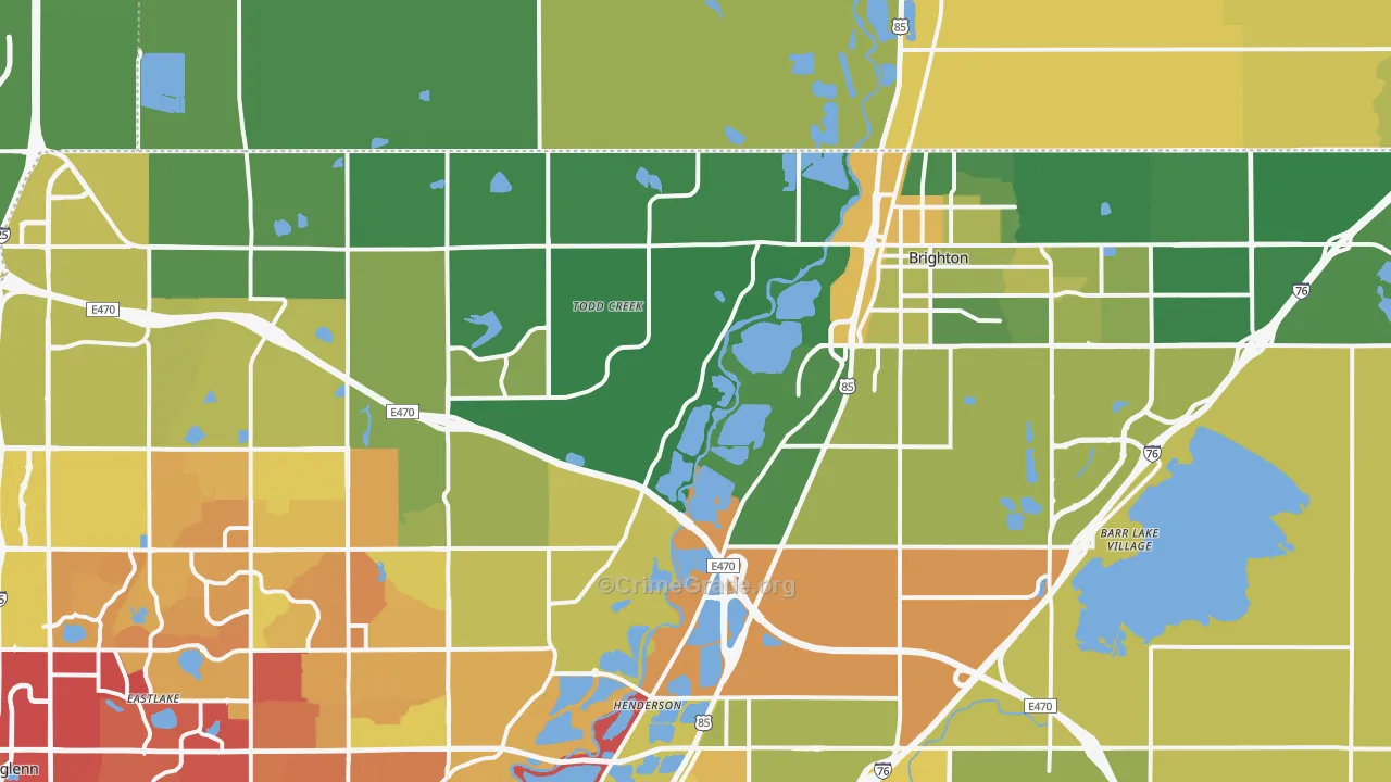 Brighton, CO Map of Drug-Related Crime Rates