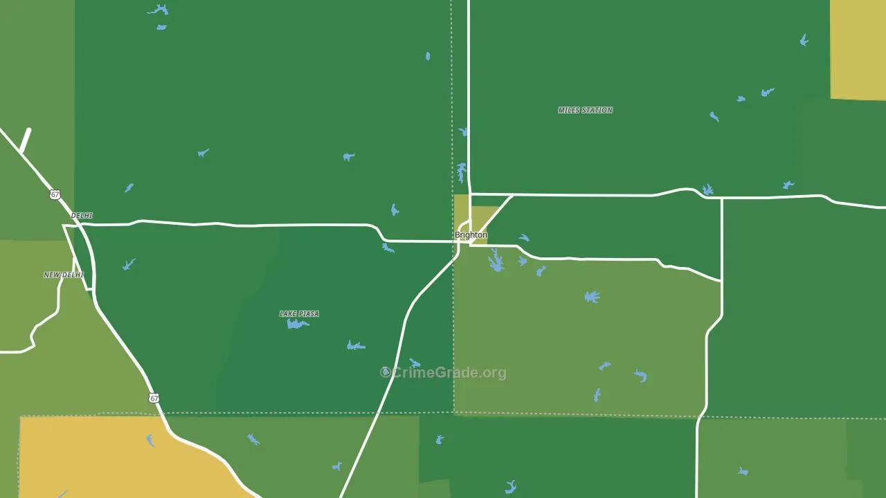 Brighton, IL Map of Drug-Related Crime Rates