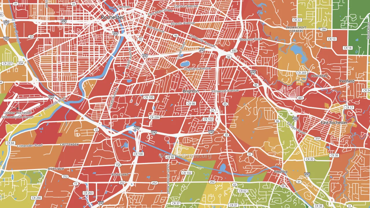 Brighton, NY Map of Drug-Related Crime Rates