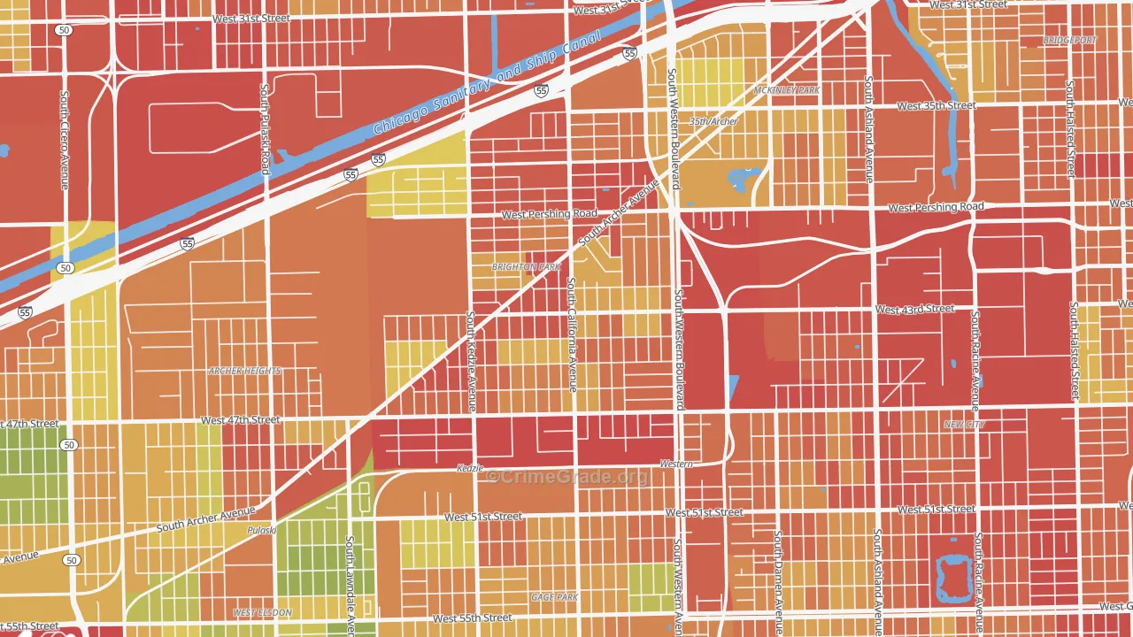 Brighton Park, Chicago, IL Map of Drug-Related Crime Rates