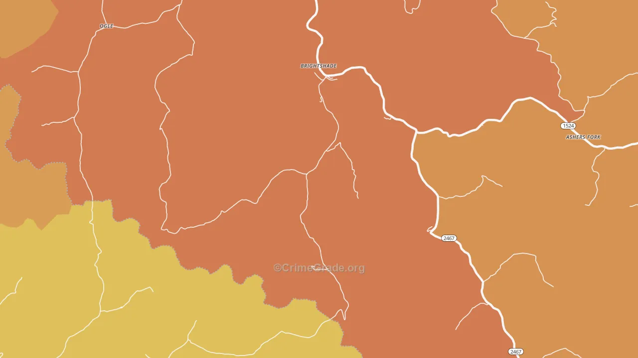 Brightshade, KY Map of Drug-Related Crime Rates