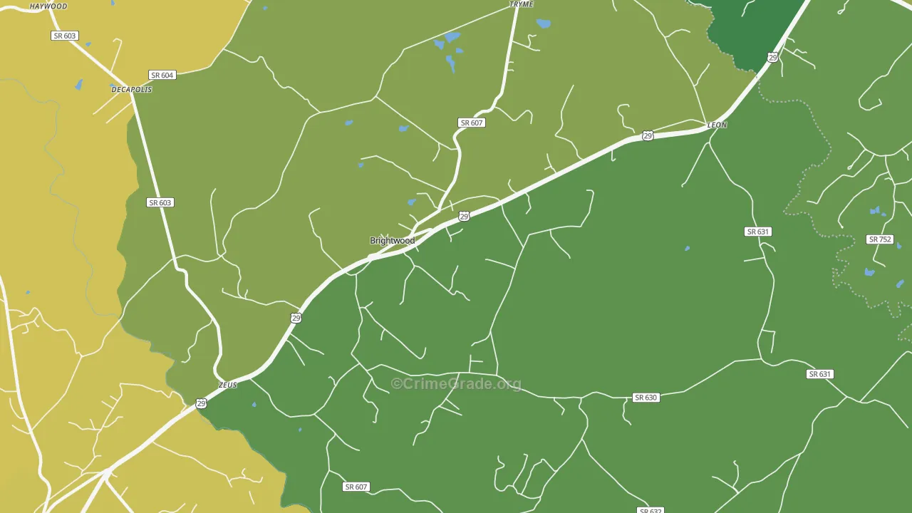 Brightwood, VA Map of Drug-Related Crime Rates