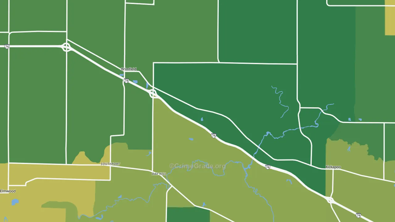 Brimfield, IL Map of Drug-Related Crime Rates