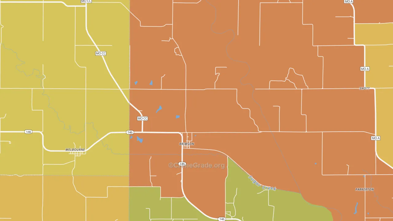 Brimson, MO Map of Drug-Related Crime Rates