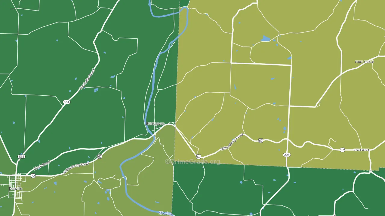 Brinkhaven, OH Map of Drug-Related Crime Rates