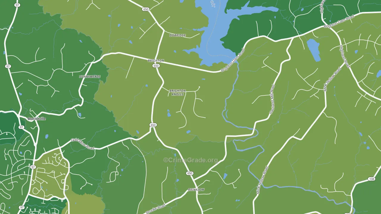 Brinklow, MD Map of Drug-Related Crime Rates