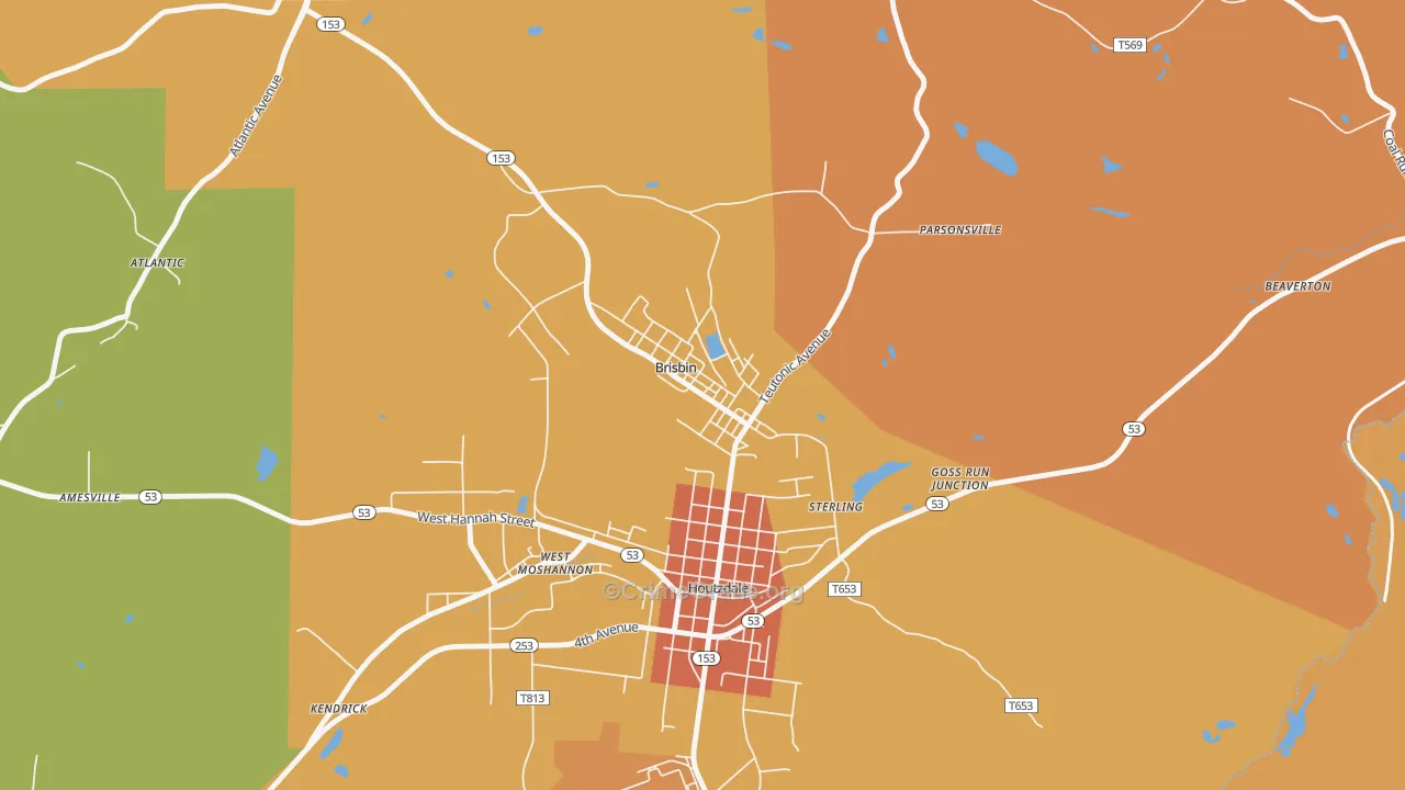 Brisbin, PA Map of Drug-Related Crime Rates