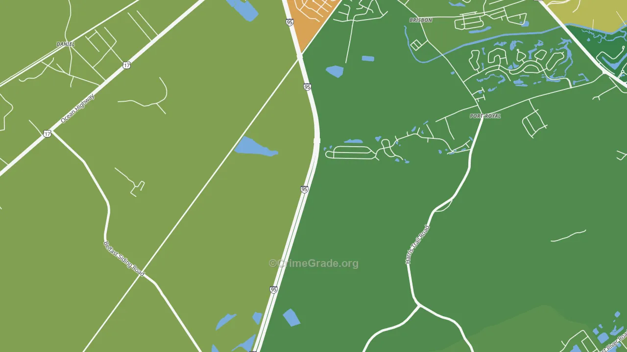 Brisbon, GA Map of Drug-Related Crime Rates