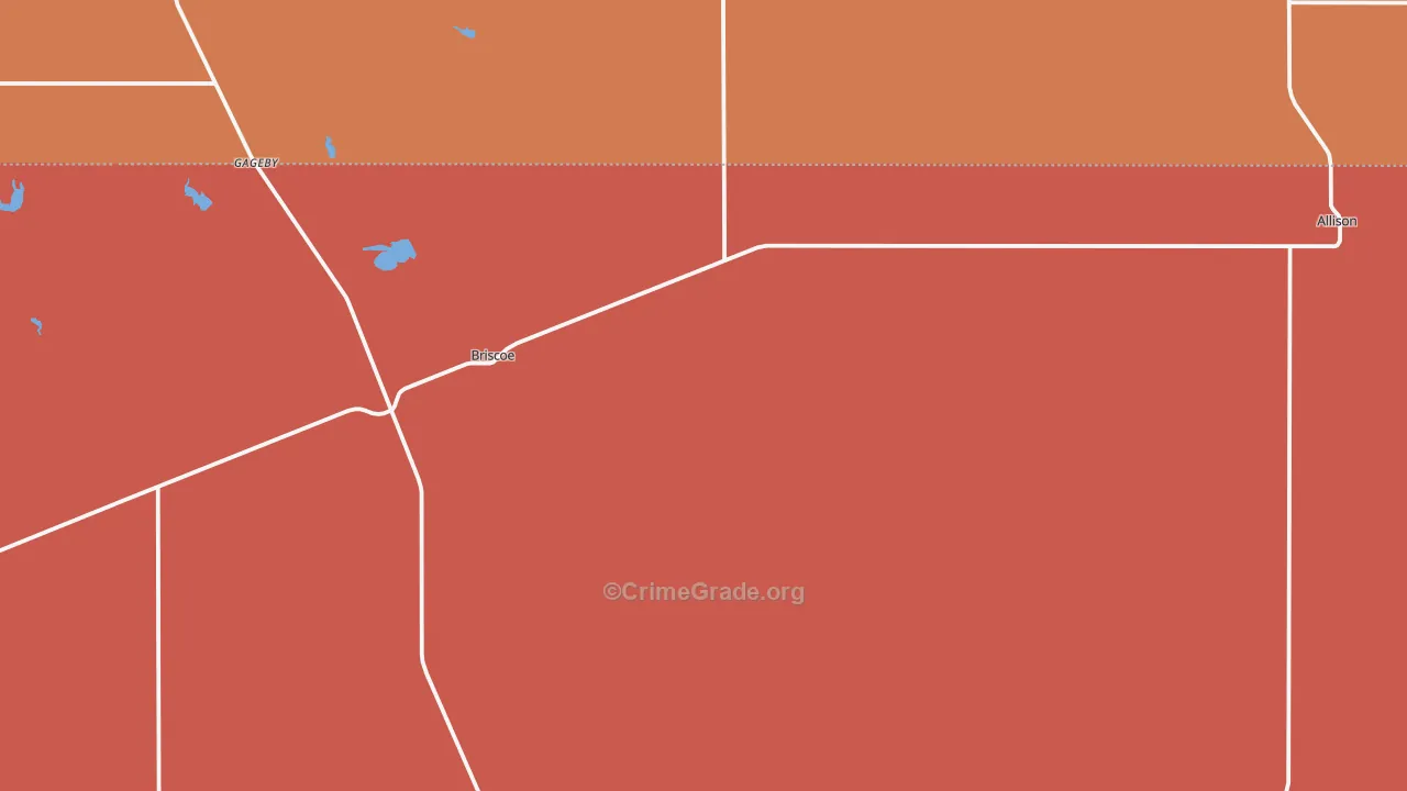 Briscoe, TX Map of Drug-Related Crime Rates
