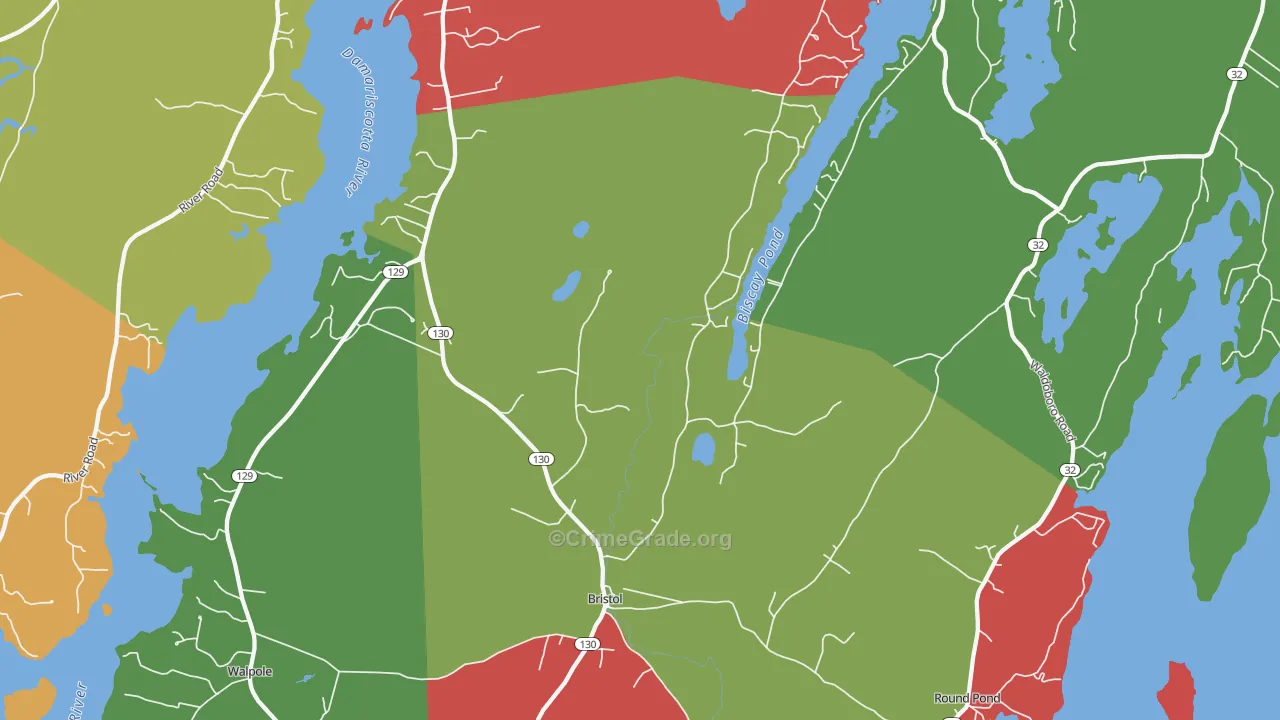 Bristol, ME Map of Drug-Related Crime Rates