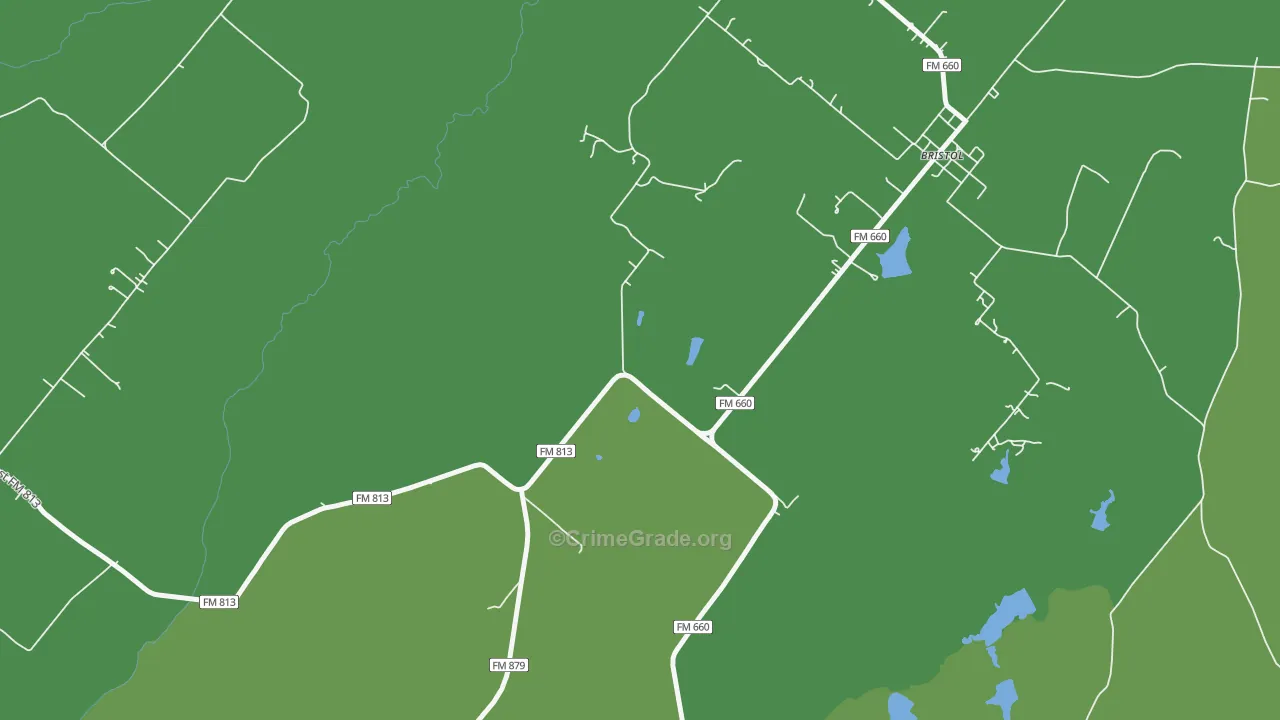 Bristol, TX Map of Drug-Related Crime Rates