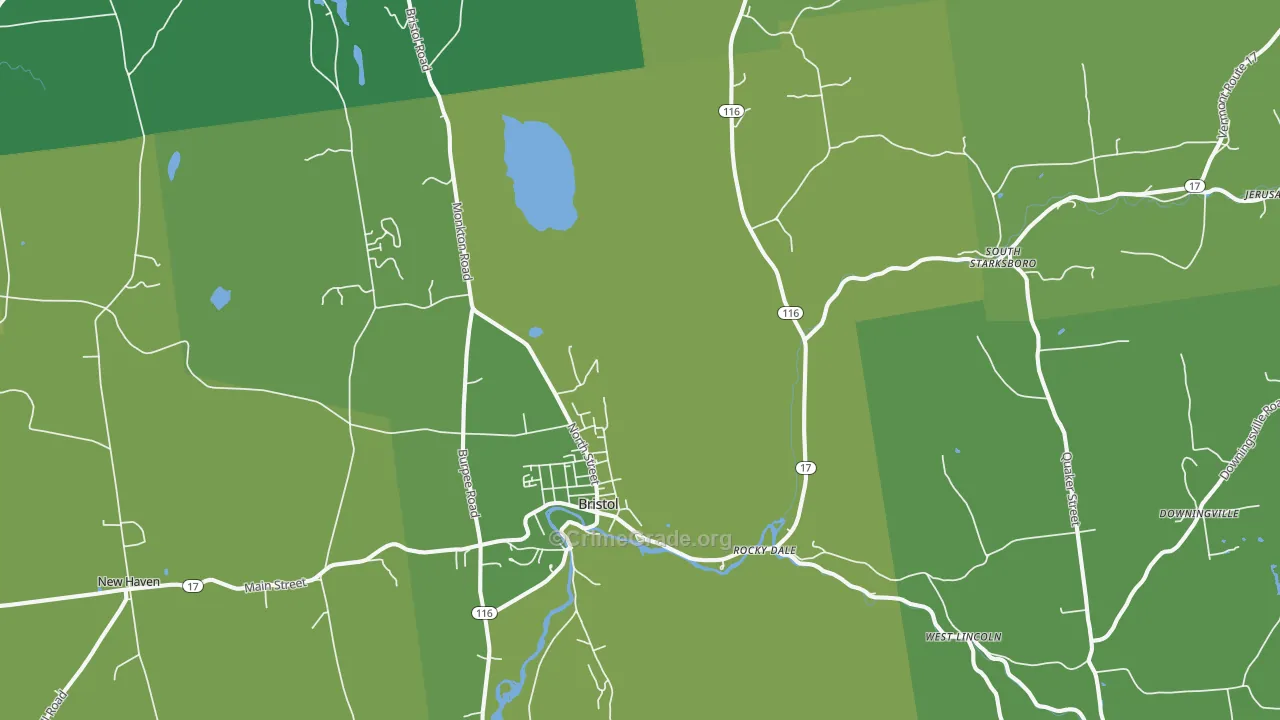 Bristol, VT Map of Drug-Related Crime Rates