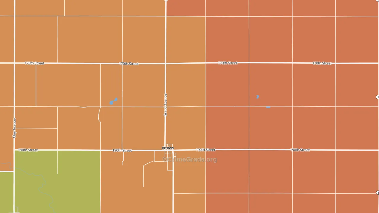 Bristow, IA Map of Drug-Related Crime Rates