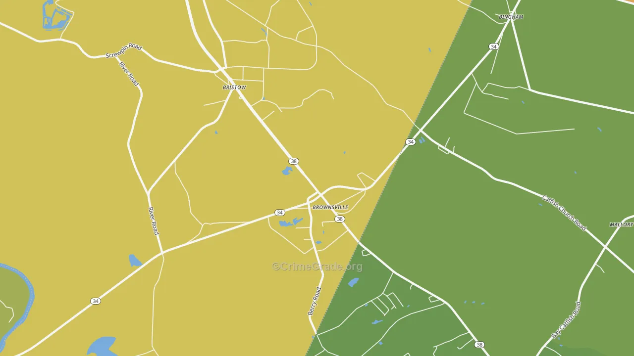 Bristow, SC Map of Drug-Related Crime Rates