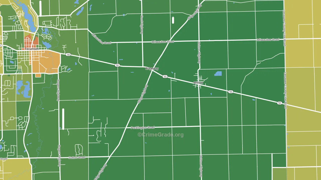 Britton, MI Map of Drug-Related Crime Rates