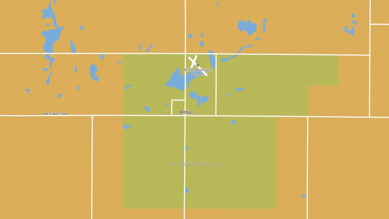 Britton, SD Map of Drug-Related Crime Rates