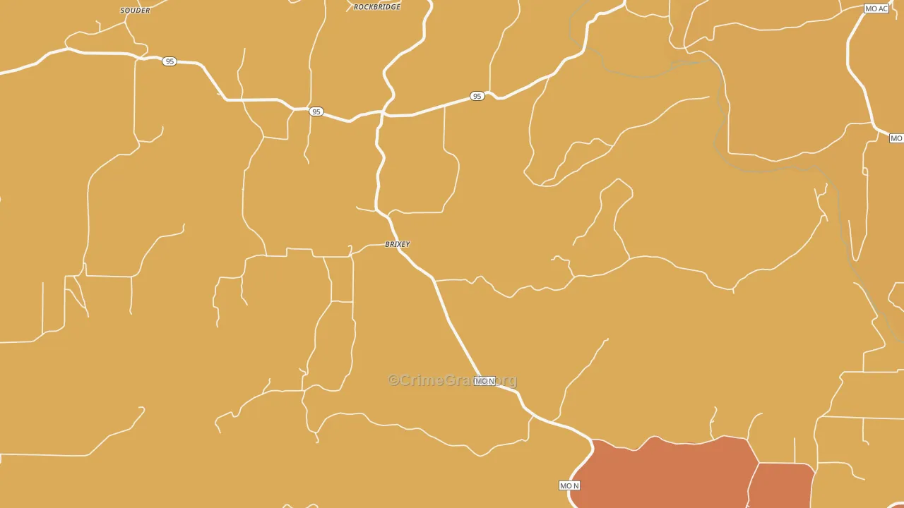 Brixey, MO Map of Drug-Related Crime Rates