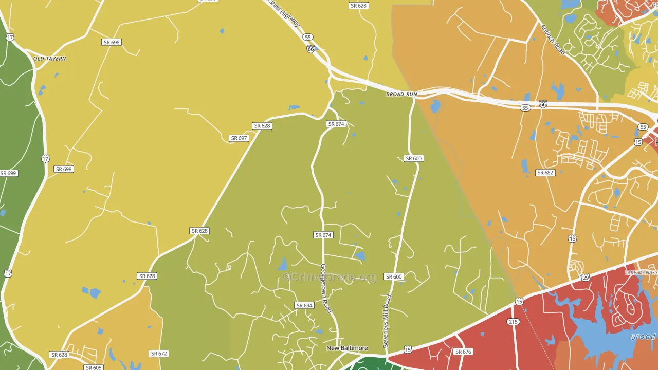 Broad Run, VA Map of Drug-Related Crime Rates