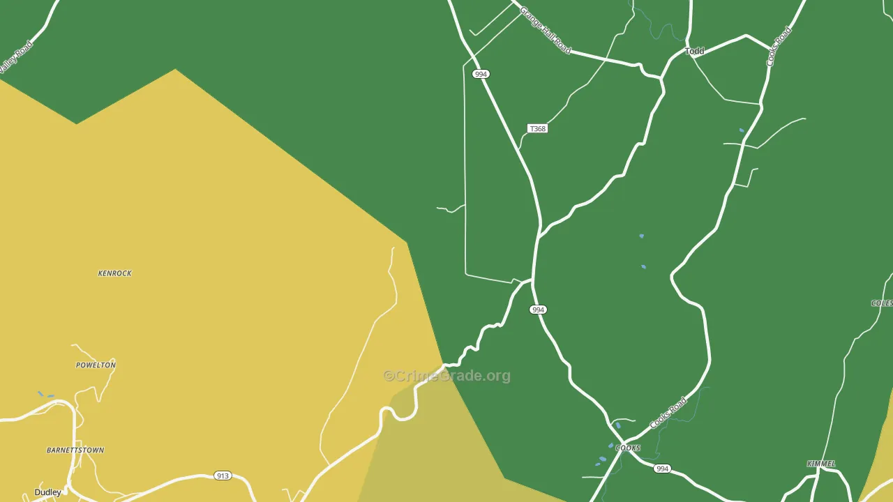 Broad Top, PA Map of Drug-Related Crime Rates