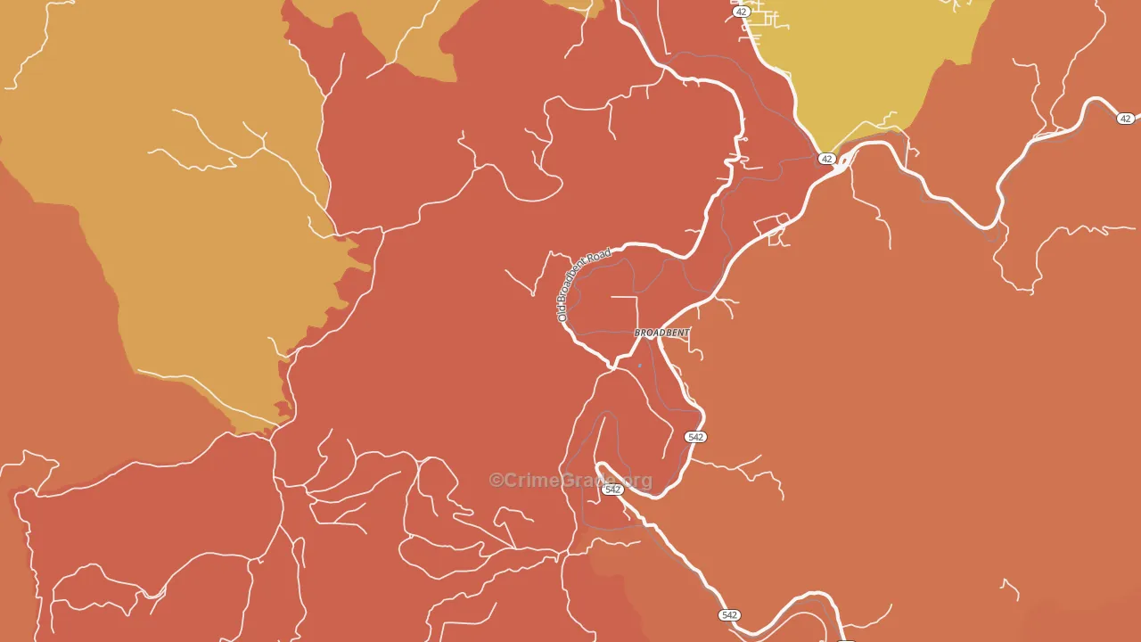 Broadbent, OR Map of Drug-Related Crime Rates