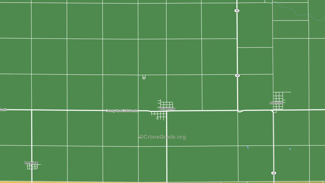 Broadlands, IL Map of Drug-Related Crime Rates