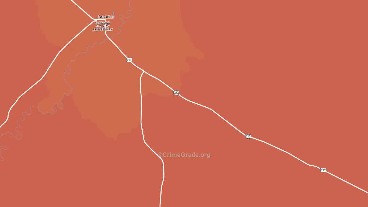 Broadus, MT Map of Drug-Related Crime Rates