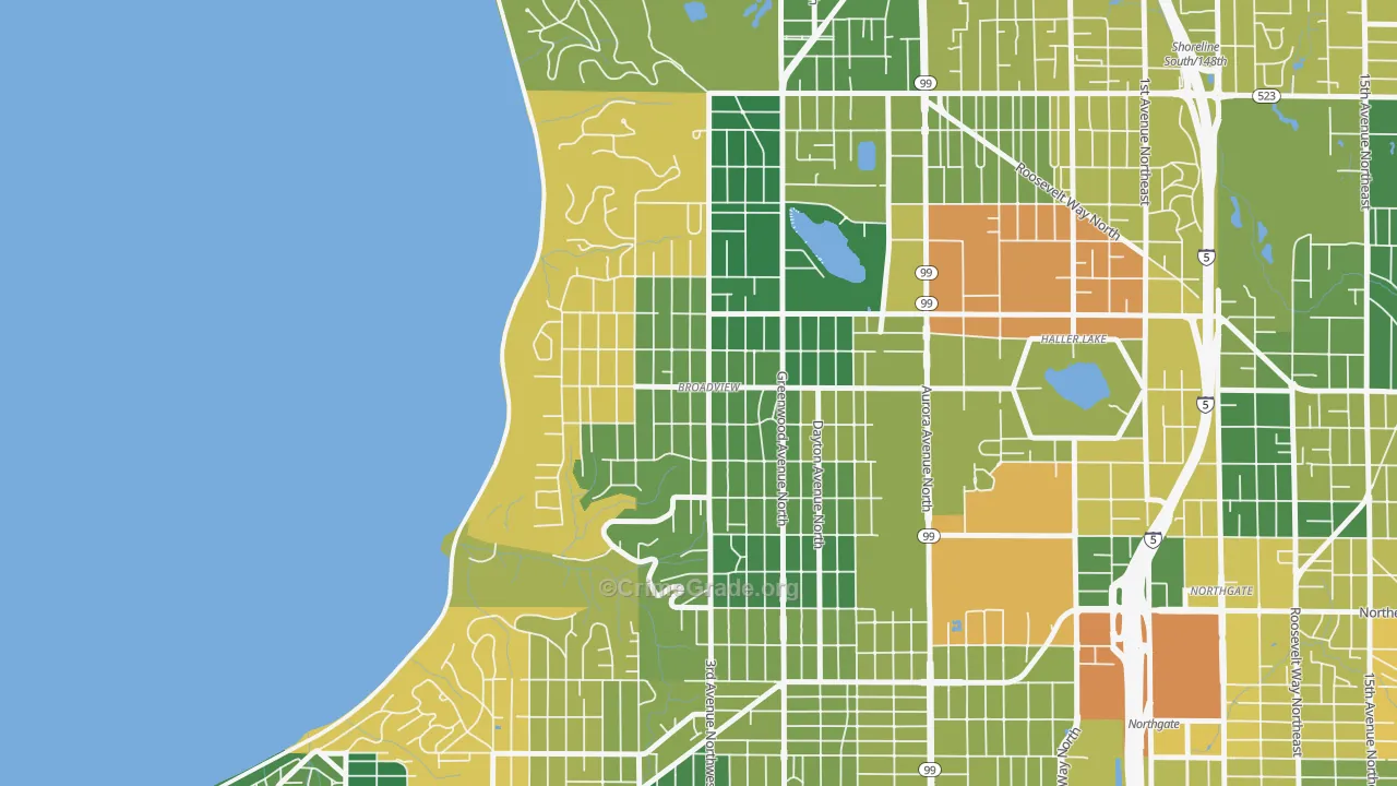 Broadview, Seattle, WA Map of Drug-Related Crime Rates