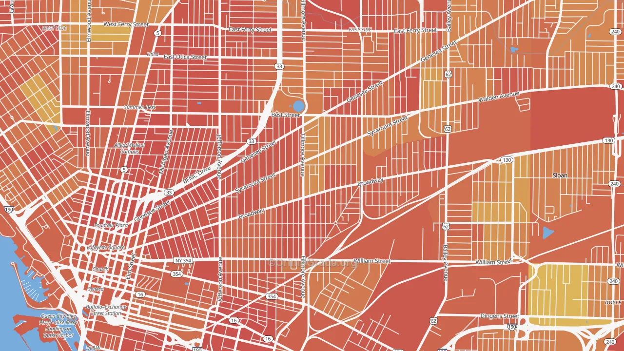 Broadway-Fillmore, Buffalo, NY Map of Drug-Related Crime Rates