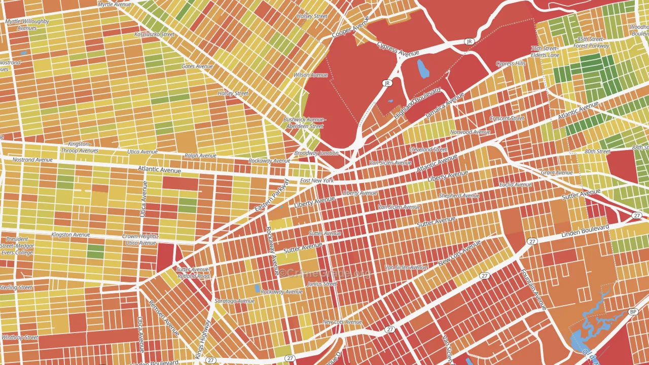 Broadway Junction, Brooklyn, NY Map of Drug-Related Crime Rates