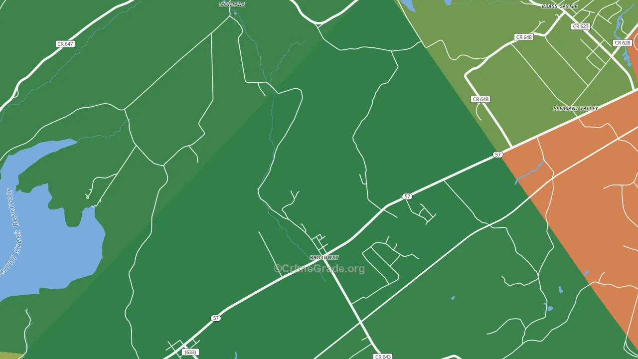 Broadway, NJ Map of Drug-Related Crime Rates