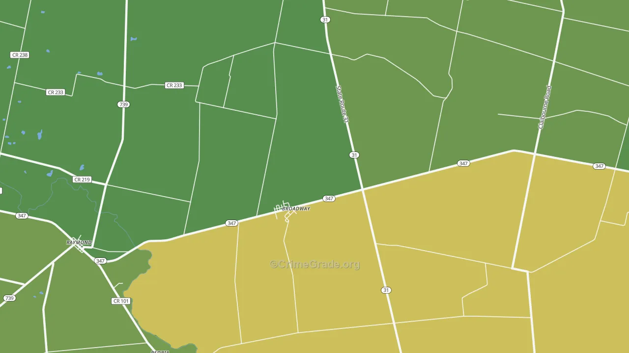 Broadway, OH Map of Drug-Related Crime Rates