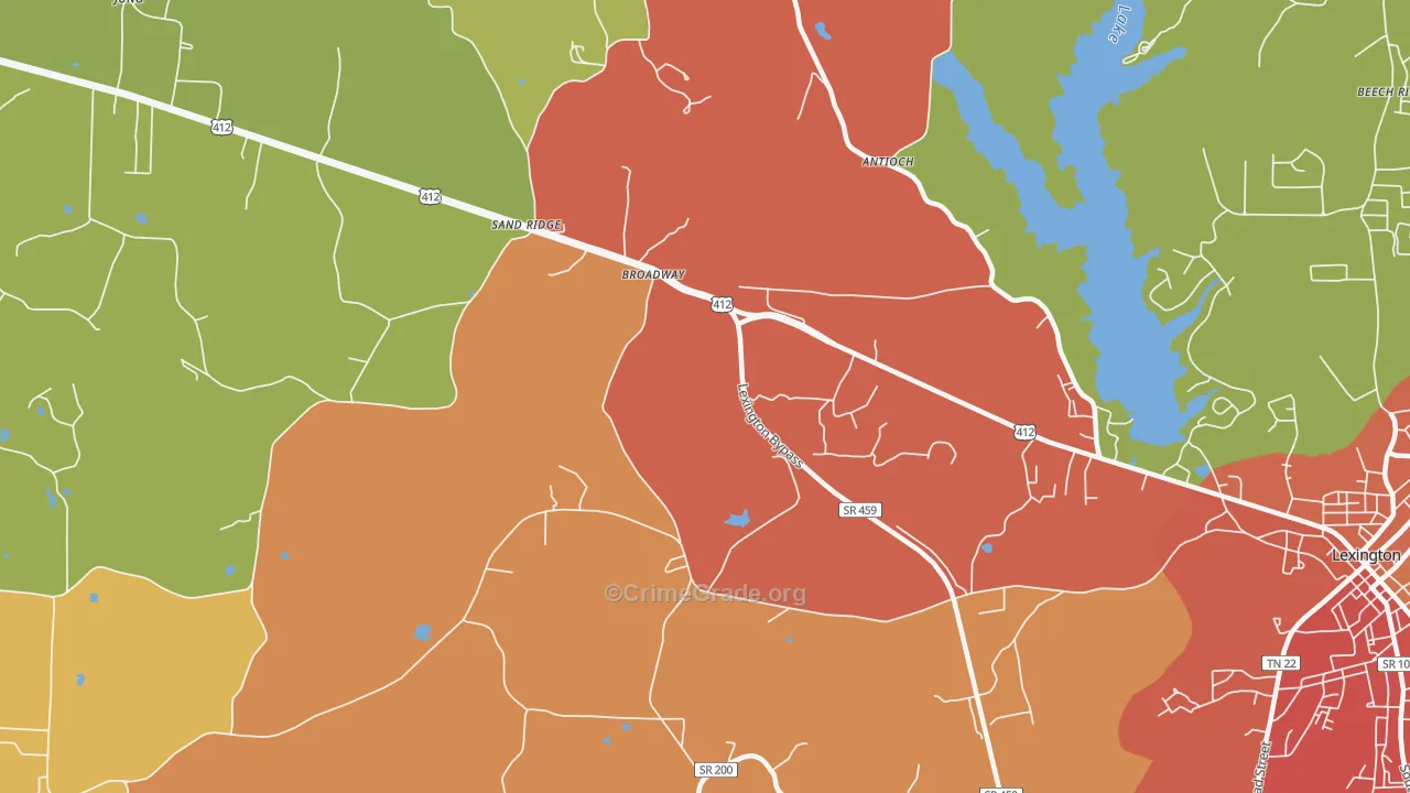 Broadway, TN Map of Drug-Related Crime Rates