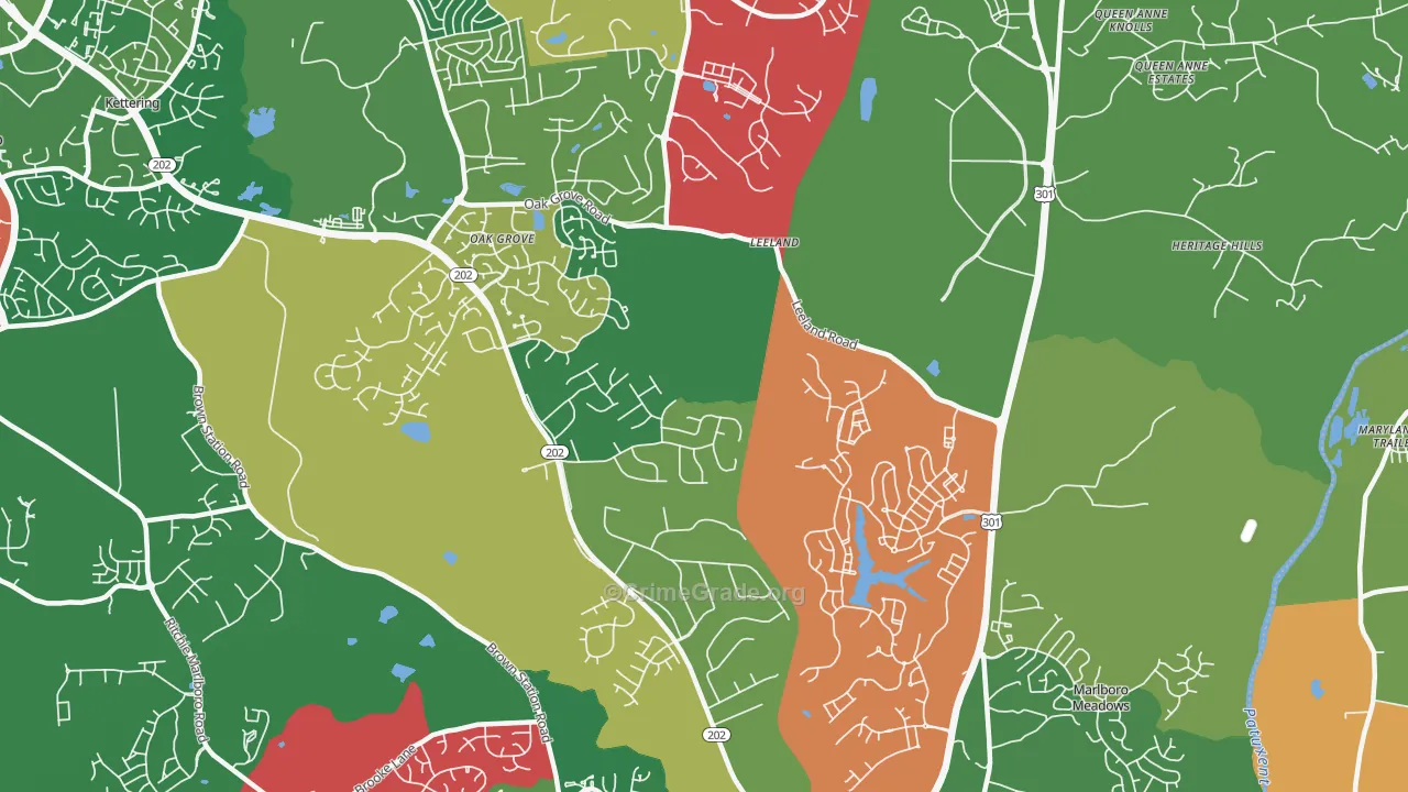 Brock Hall, MD Map of Drug-Related Crime Rates