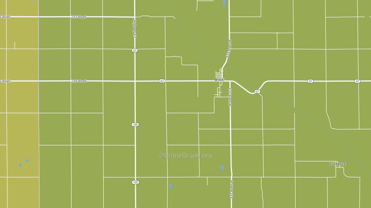 Brock, NE Map of Drug-Related Crime Rates