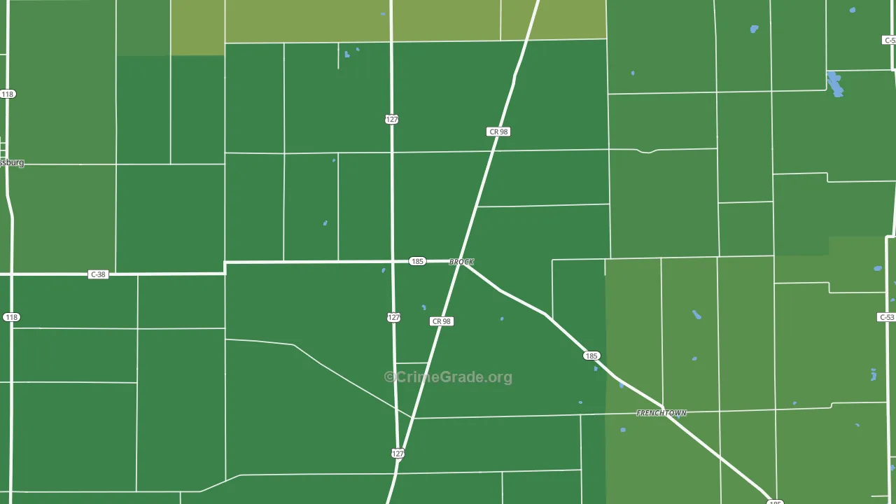 Brock, OH Map of Drug-Related Crime Rates