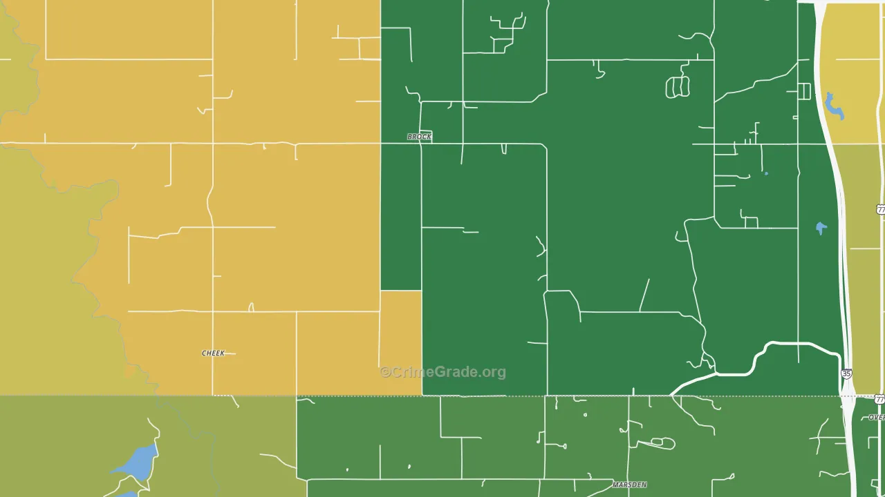 Brock, OK Map of Drug-Related Crime Rates