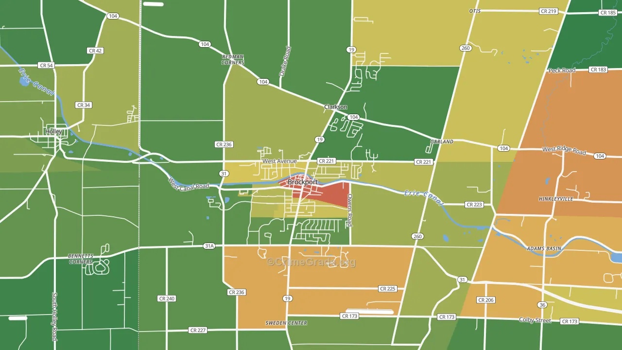 Brockport, NY Map of Drug-Related Crime Rates