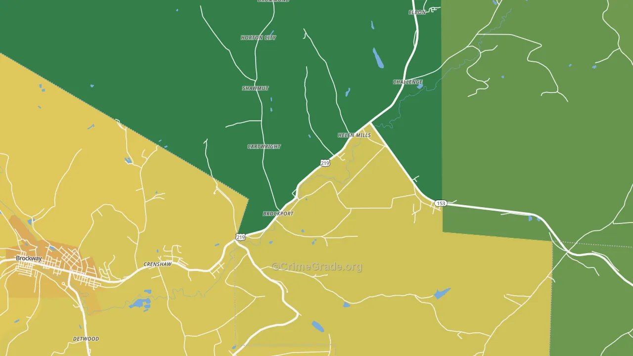 Brockport, PA Map of Drug-Related Crime Rates